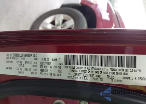 2014 Ram 1500 Tradesman z USA, uszkodzony, nr VIN 1C6RR6FT3ES314648